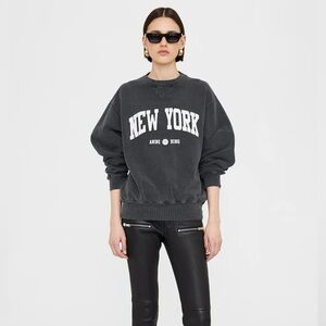 Anine Bing Black New York Sweatshirt